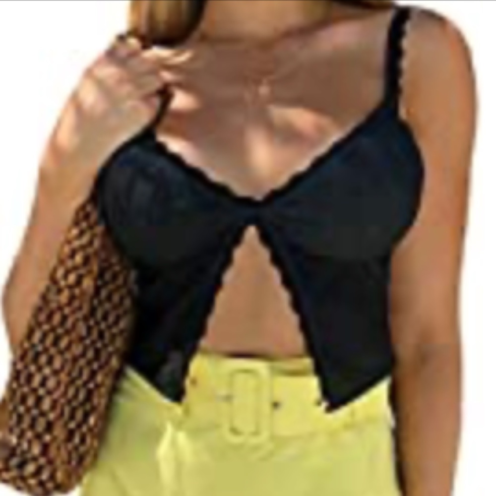 Lace Trim Open Front Tank Top